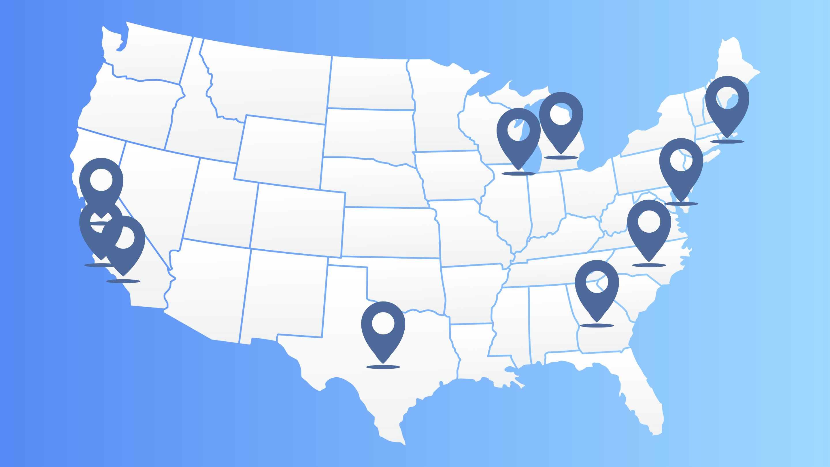 Ascend chapters map showing 10 campus hubs